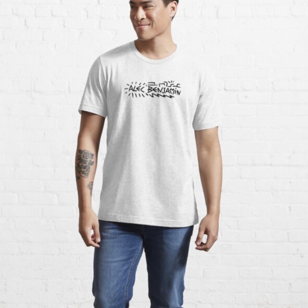 Alec Benjamin merch white and black writing t shirt shirt Large.